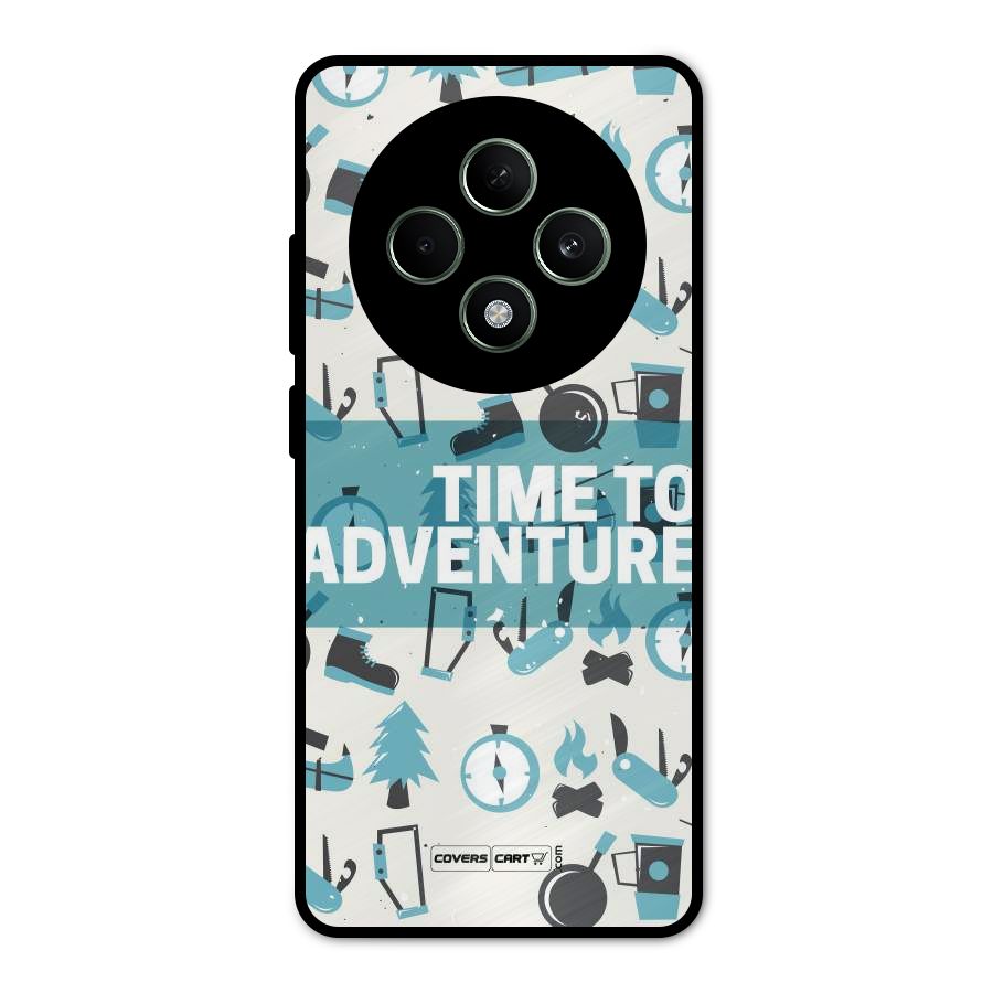Time To Adventure Blazing Blue Metal Back Case for Oppo F27