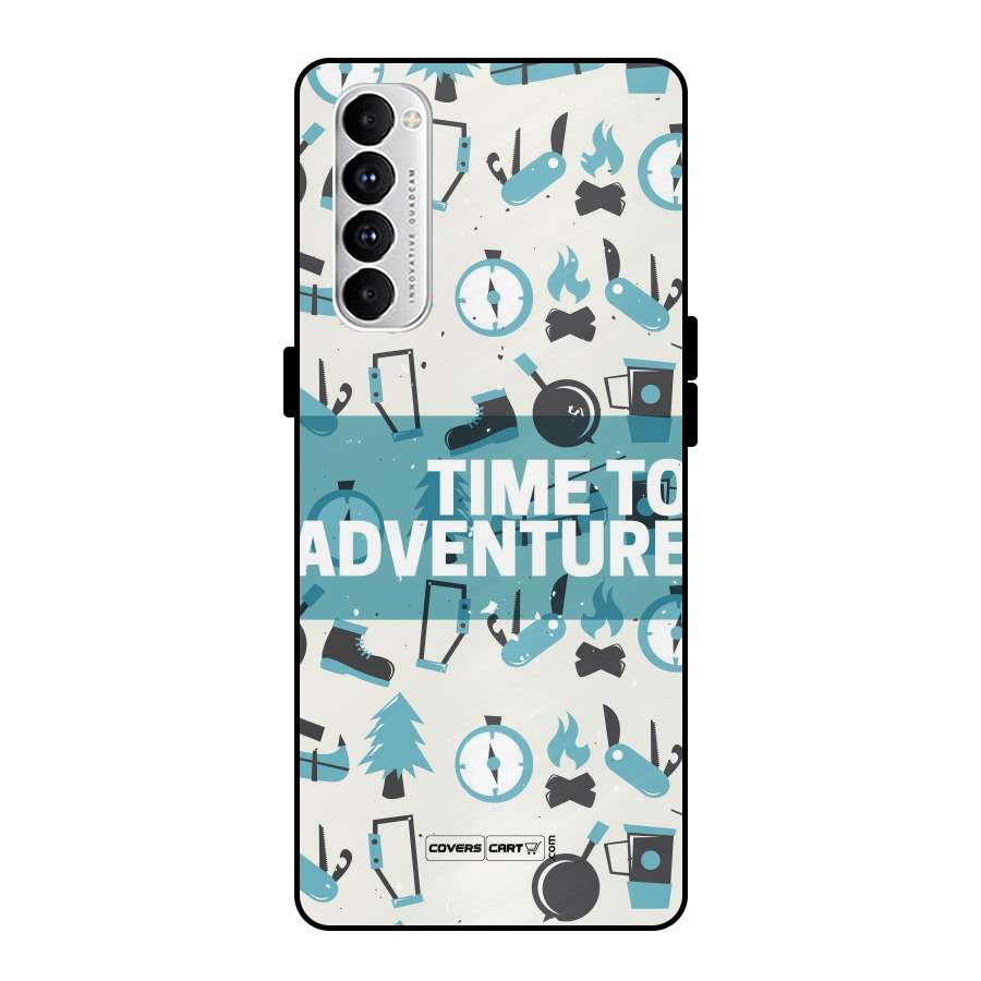 Time To Adventure Blazing Blue Metal Back Case for Oppo Reno4 Pro