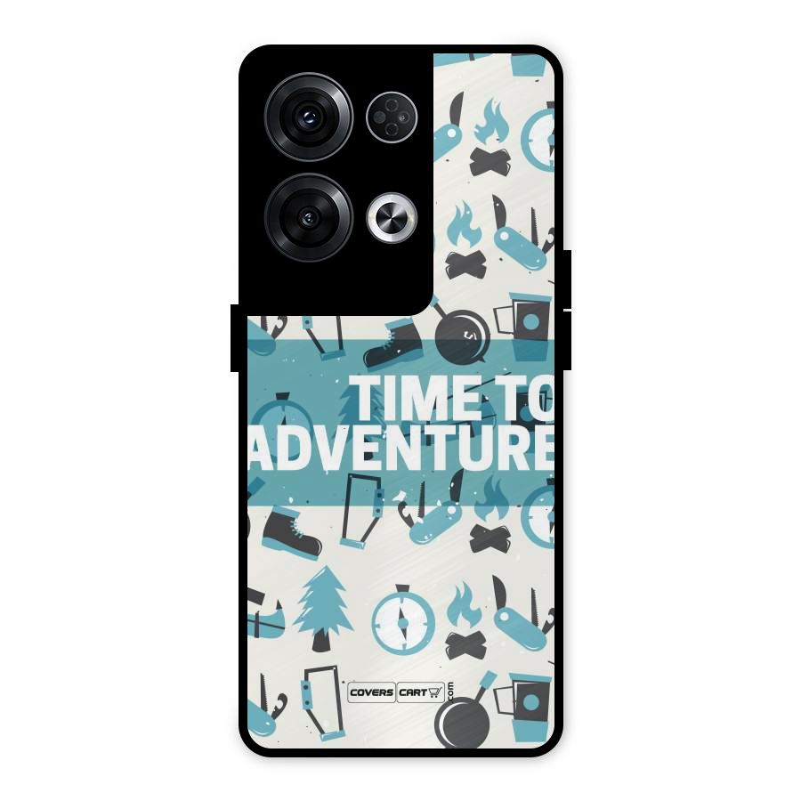 Time To Adventure Blazing Blue Metal Back Case for Oppo Reno8 Pro 5G