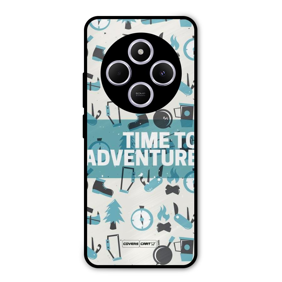 Time To Adventure Blazing Blue Metal Back Case for Poco C75 5G
