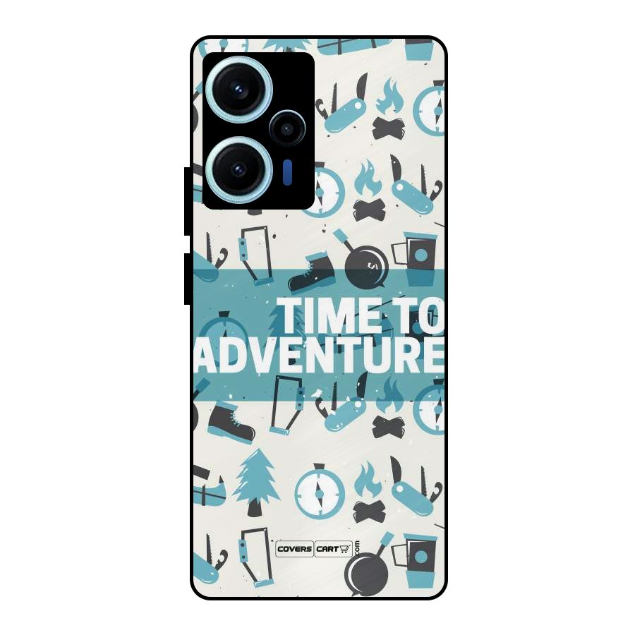 Time To Adventure Blazing Blue Metal Back Case for Poco F5