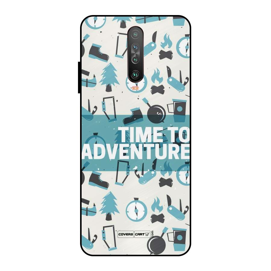 Time To Adventure Blazing Blue Metal Back Case for Poco X2