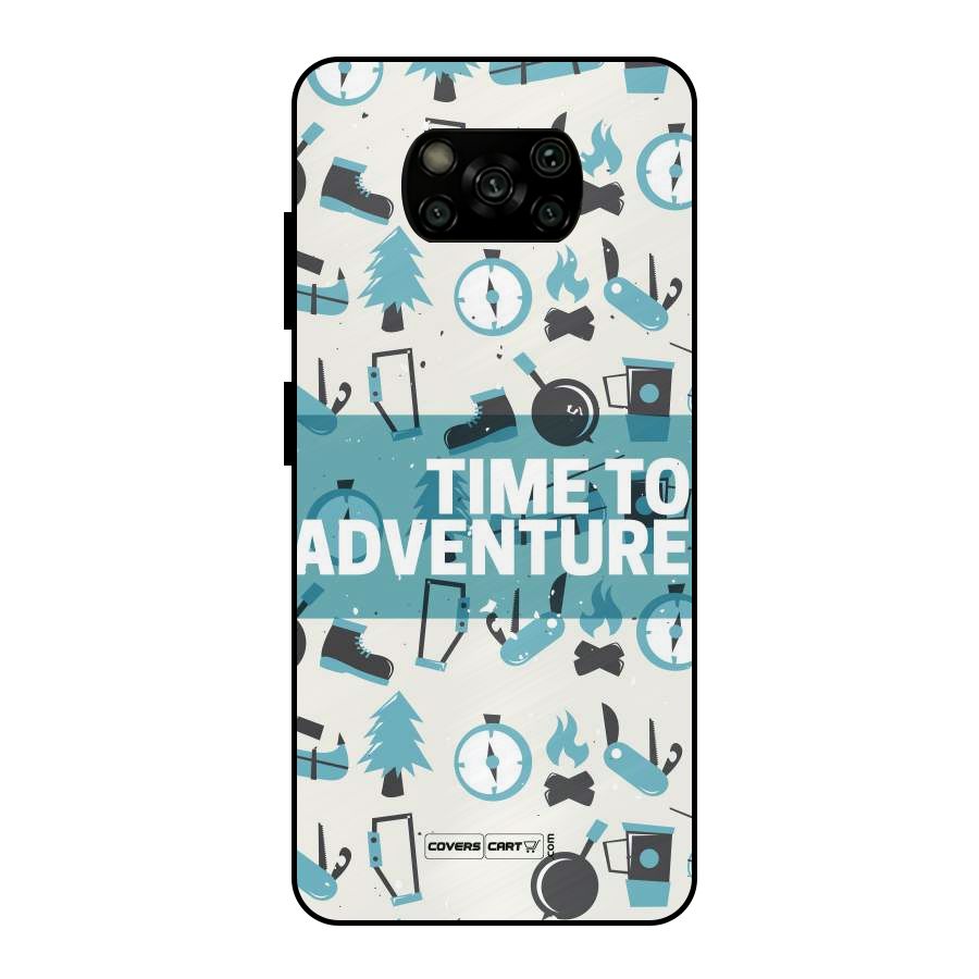 Time To Adventure Blazing Blue Metal Back Case for Poco X3