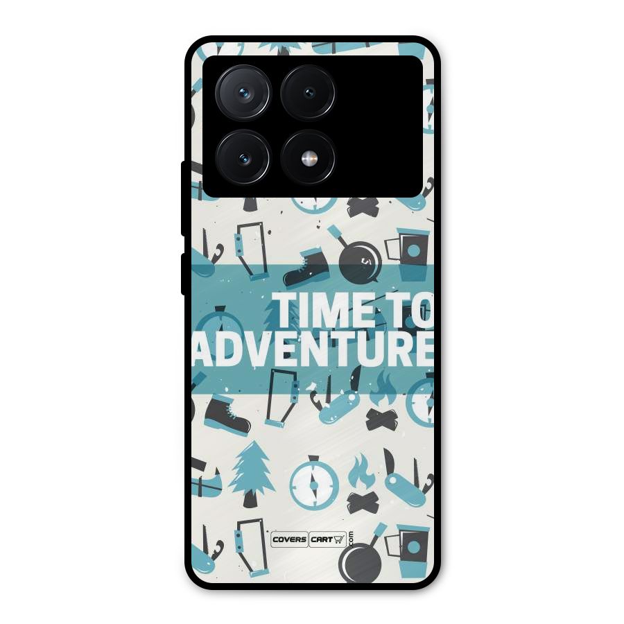 Time To Adventure Blazing Blue Metal Back Case for Poco X6 Pro