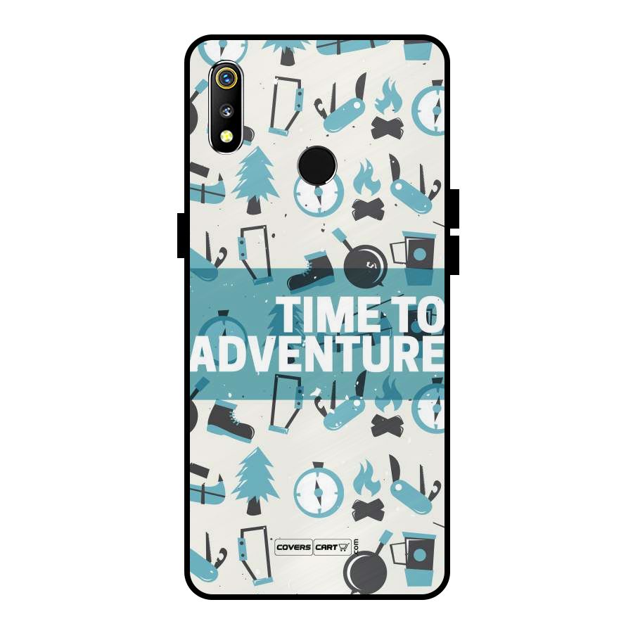 Time To Adventure Blazing Blue Metal Back Case for Realme 3i