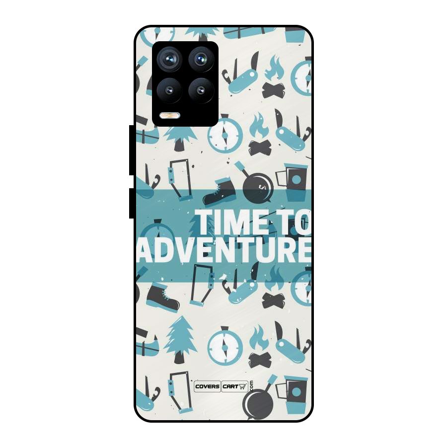 Time To Adventure Blazing Blue Metal Back Case for Realme 8 Pro