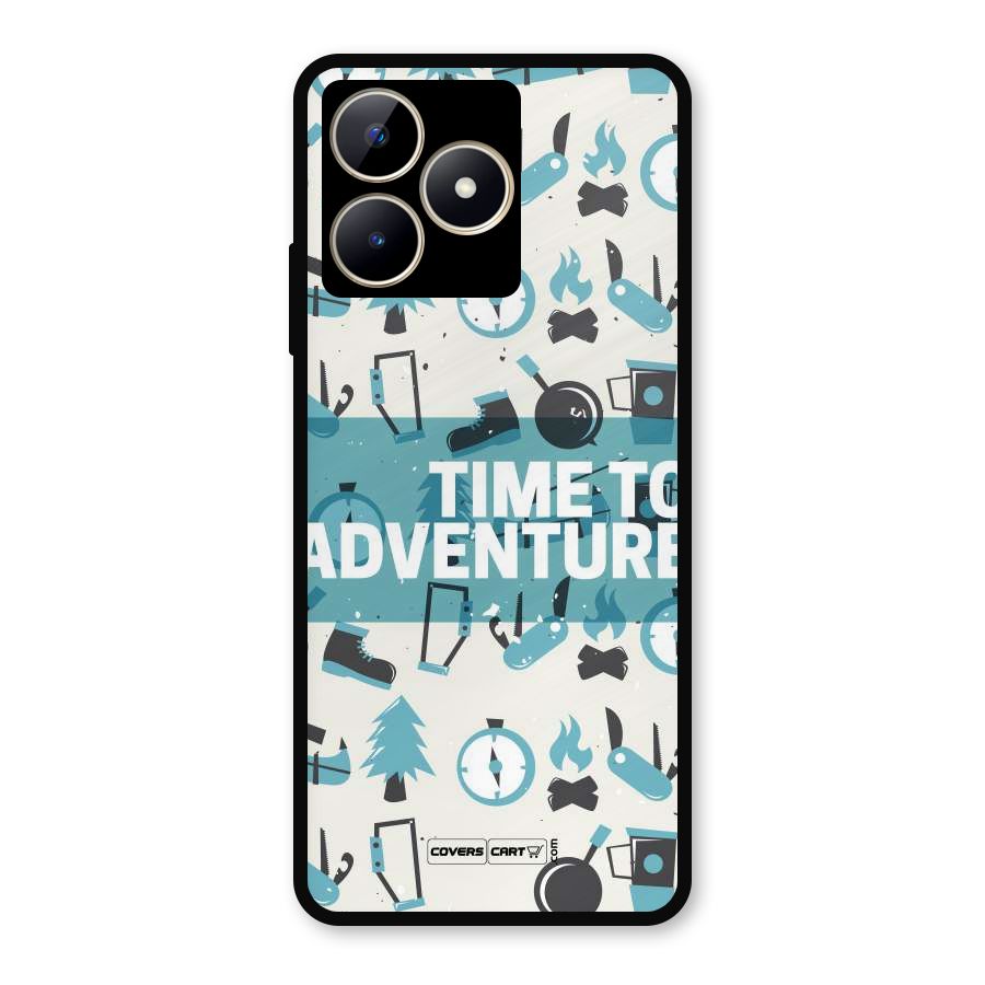 Time To Adventure Blazing Blue Metal Back Case for Realme C53
