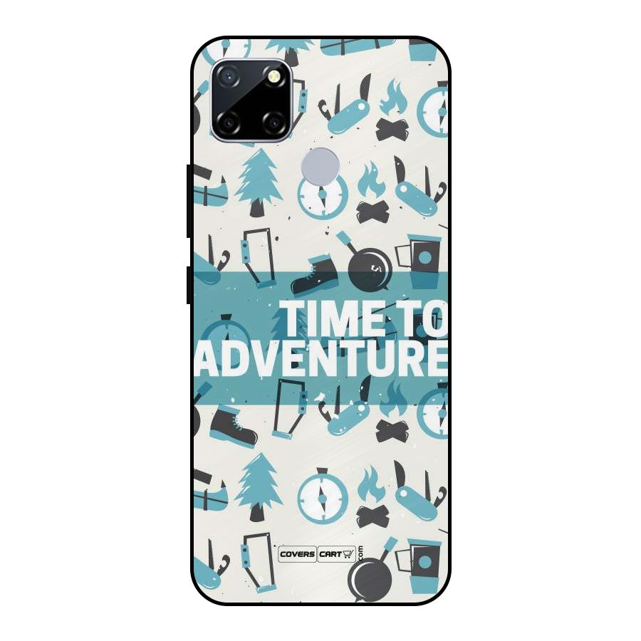 Time To Adventure Blazing Blue Metal Back Case for Realme Narzo 30A