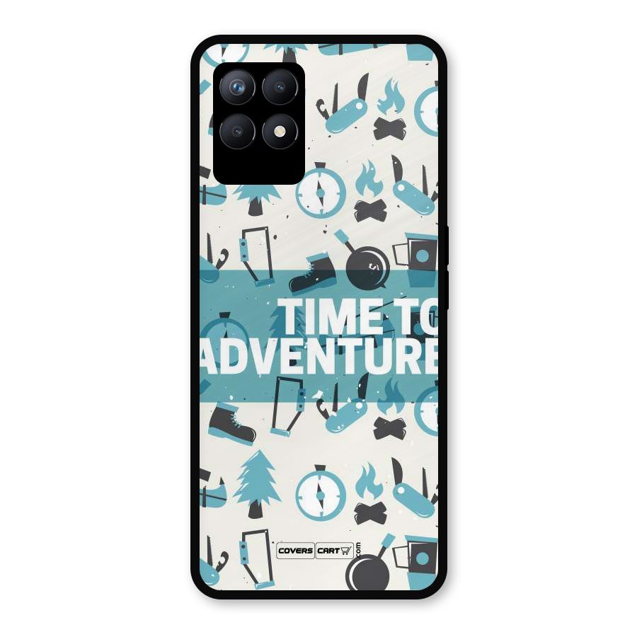 Time To Adventure Blazing Blue Metal Back Case for Realme Narzo 50