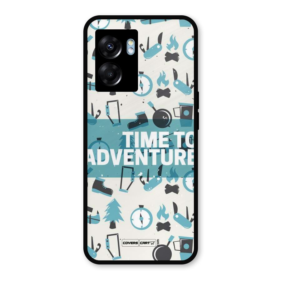 Time To Adventure Blazing Blue Metal Back Case for Realme Narzo 50 5G