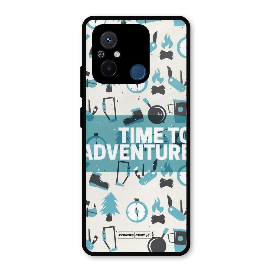 Time To Adventure Blazing Blue Metal Back Case for Redmi 12C