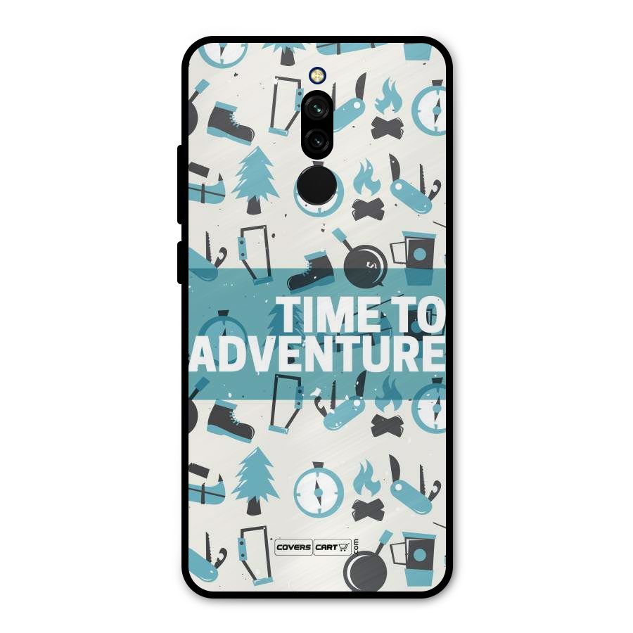 Time To Adventure Blazing Blue Metal Back Case for Redmi 8
