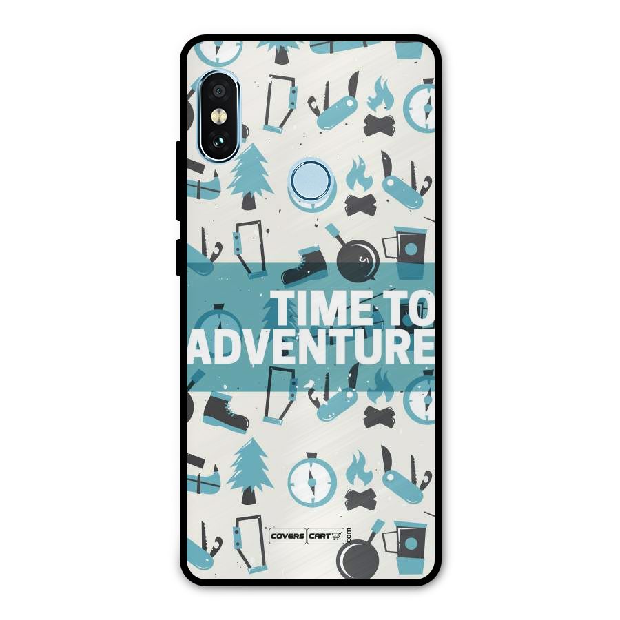 Time To Adventure Blazing Blue Metal Back Case for Redmi Note 5 Pro