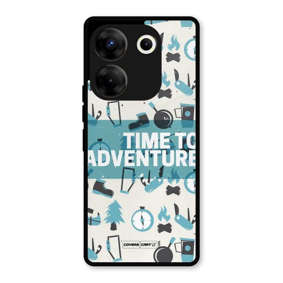 Time To Adventure Blazing Blue Metal Back Case for Tecno Camon 20