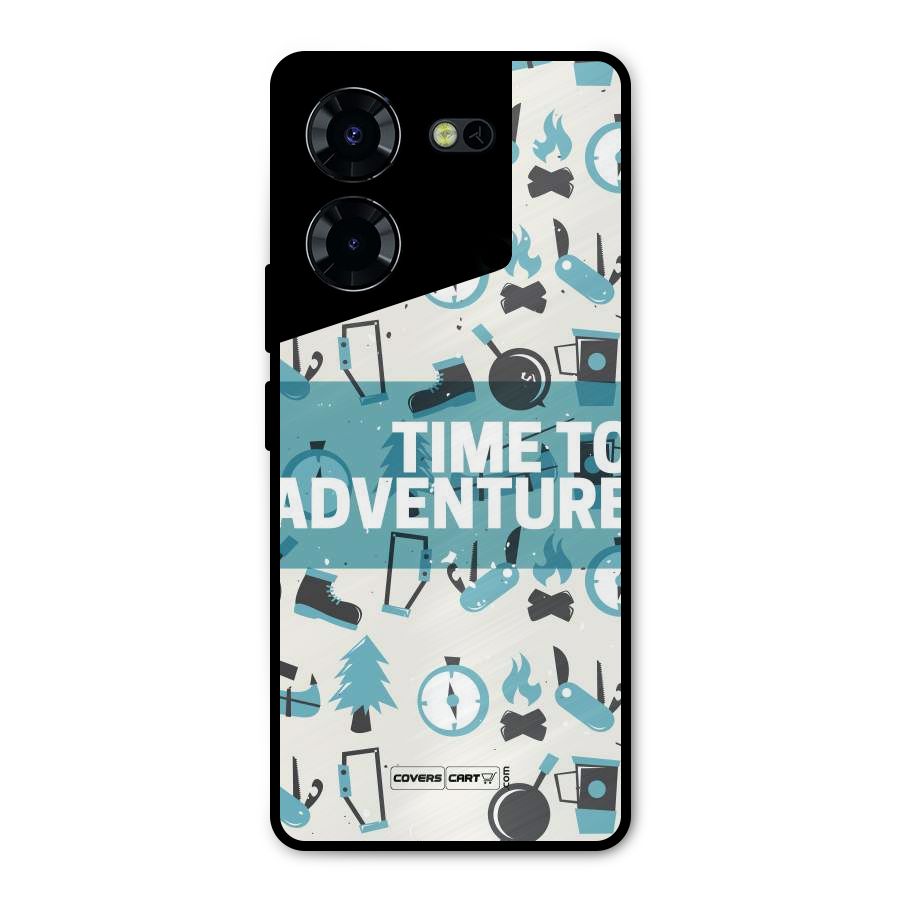 Time To Adventure Blazing Blue Metal Back Case for Tecno Pova 5 Pro 5G