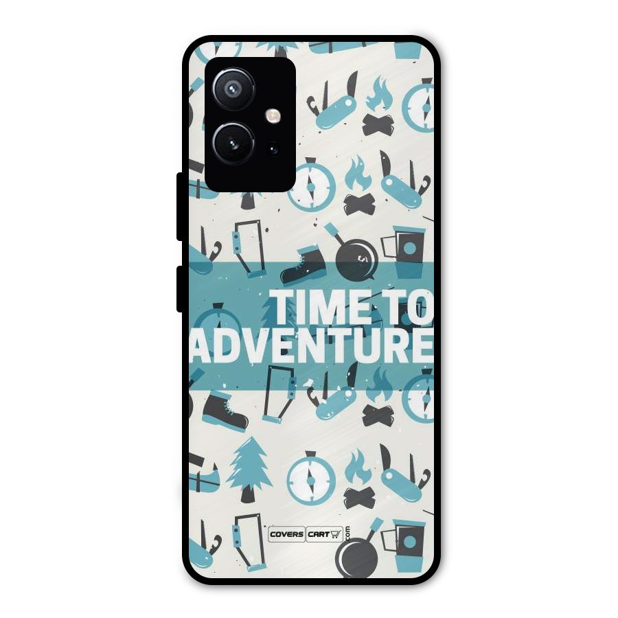 Time To Adventure Blazing Blue Metal Back Case for Vivo T1 5G