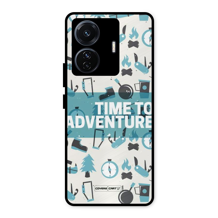 Time To Adventure Blazing Blue Metal Back Case for Vivo T1 Pro