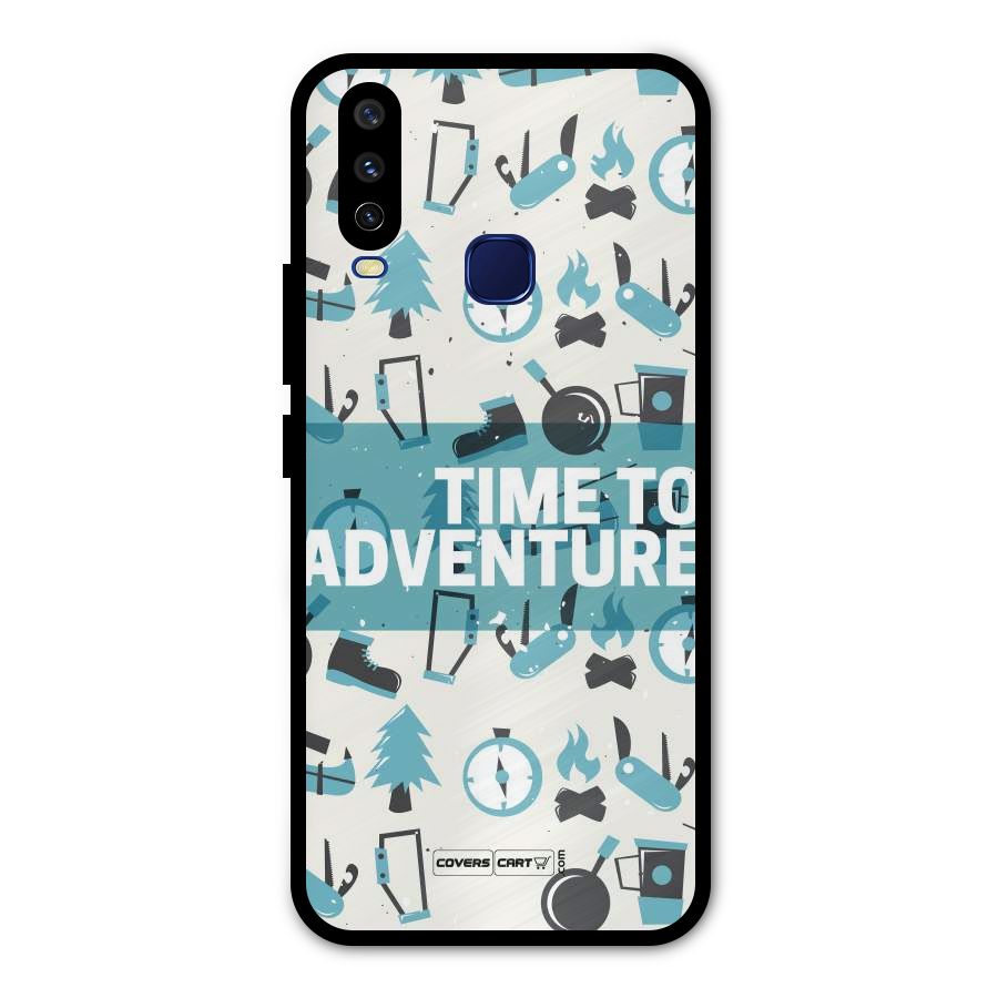 Time To Adventure Blazing Blue Metal Back Case for Vivo V17