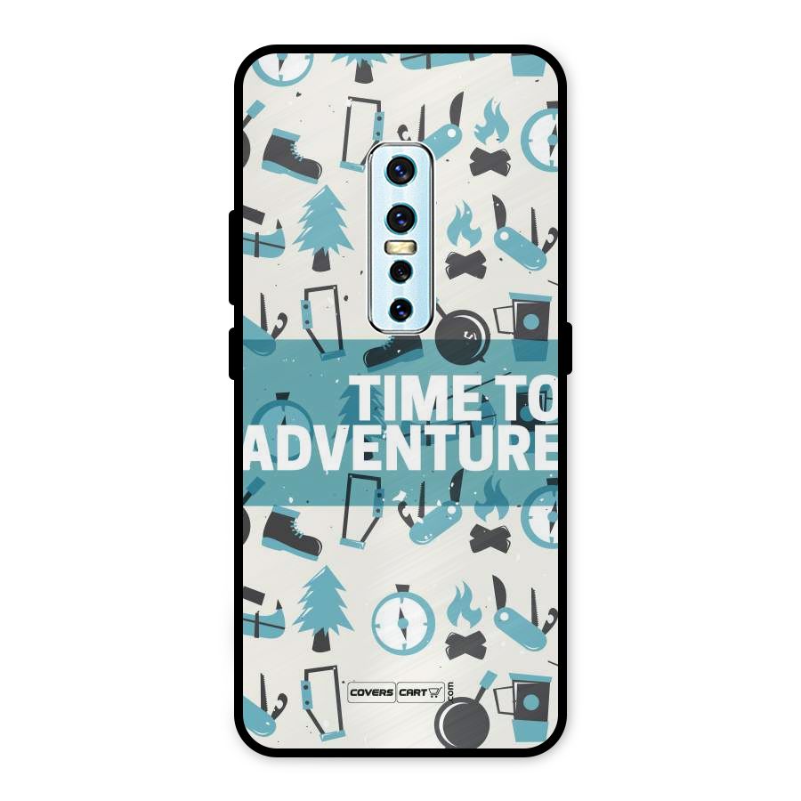 Time To Adventure Blazing Blue Metal Back Case for Vivo V17 Pro