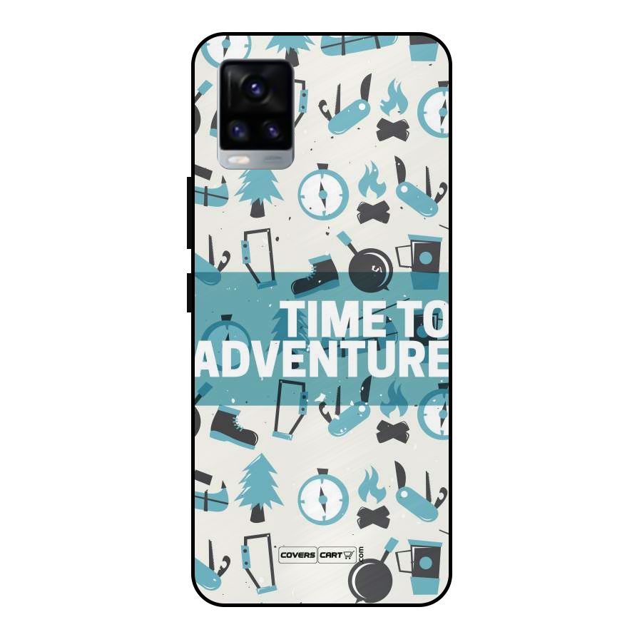 Time To Adventure Blazing Blue Metal Back Case for Vivo V20