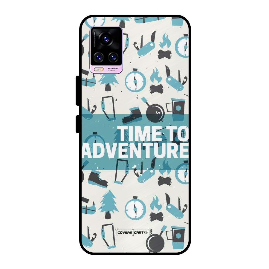 Time To Adventure Blazing Blue Metal Back Case for Vivo V20 Pro