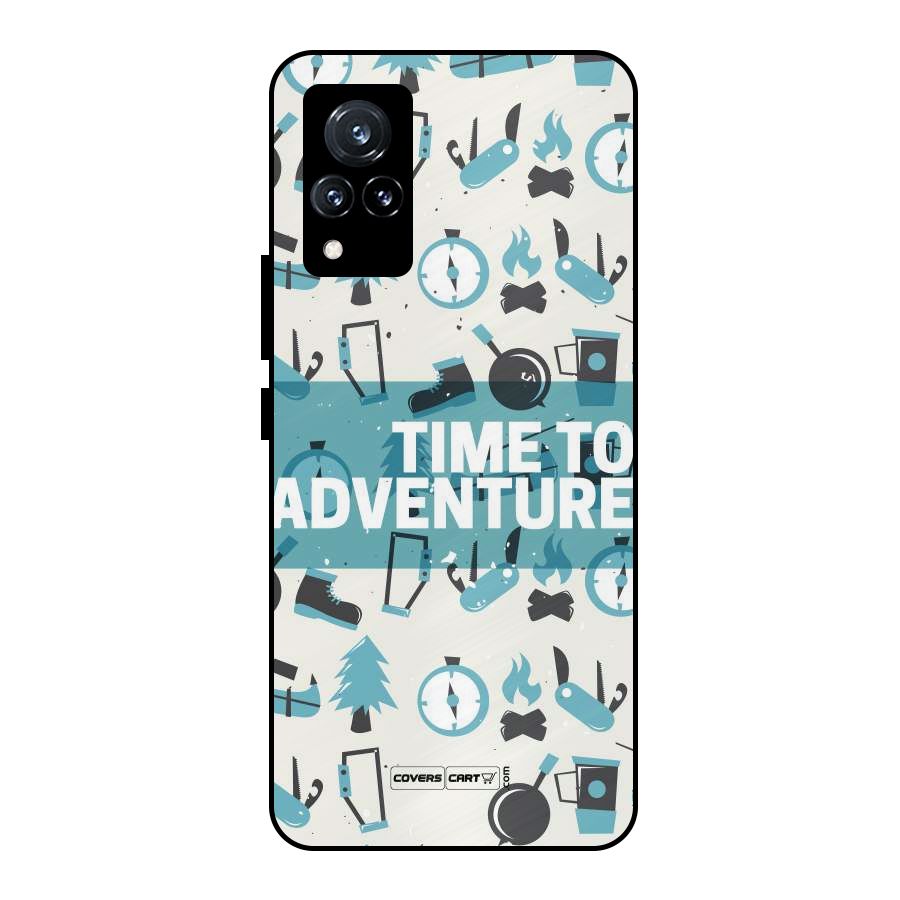 Time To Adventure Blazing Blue Metal Back Case for Vivo V21 5G