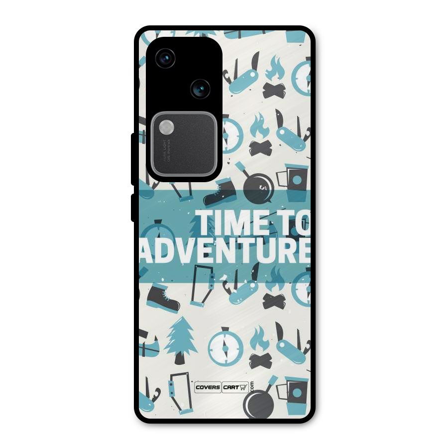 Time To Adventure Blazing Blue Metal Back Case for Vivo V30