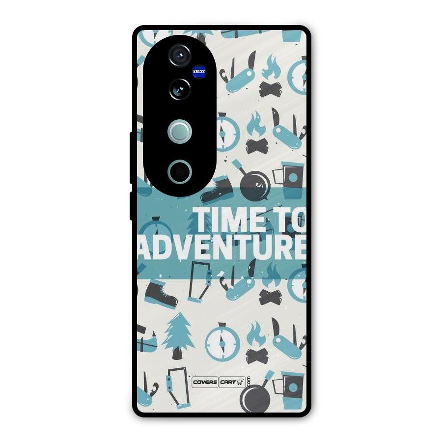 Time To Adventure Blazing Blue Metal Back Case for Vivo V40