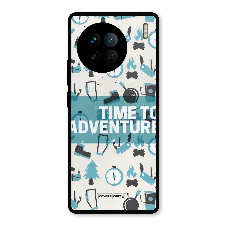 Time To Adventure Blazing Blue Metal Back Case for Vivo X90