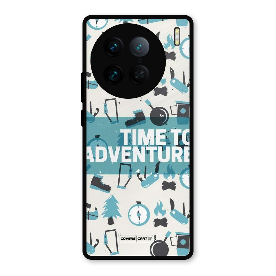 Time To Adventure Blazing Blue Metal Back Case for Vivo X90 Pro