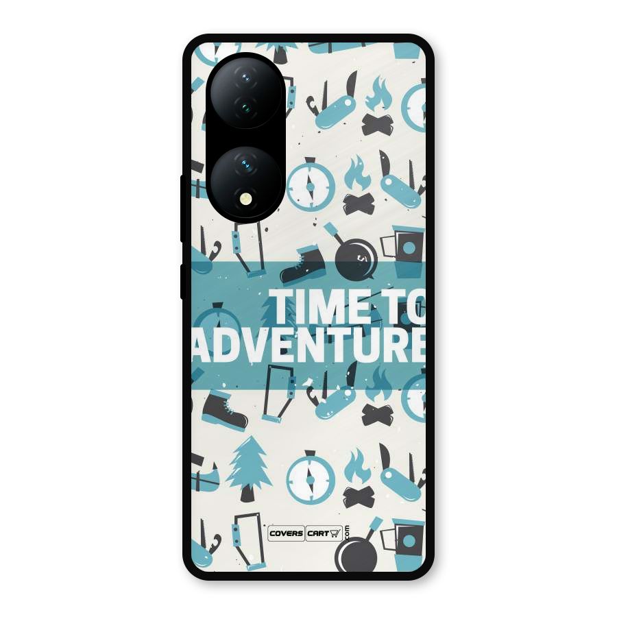 Time To Adventure Blazing Blue Metal Back Case for Vivo Y100a