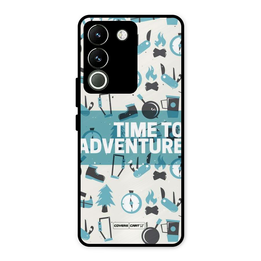 Time To Adventure Blazing Blue Metal Back Case for Vivo Y200
