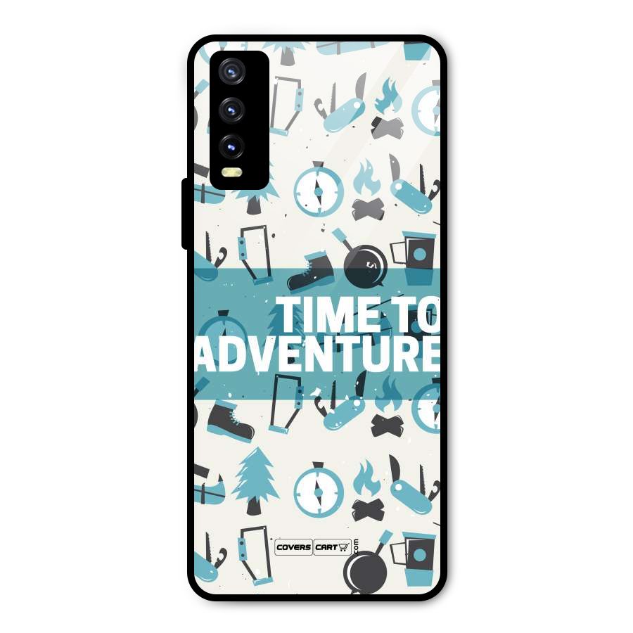 Time To Adventure Blazing Blue Metal Back Case for Vivo Y20g