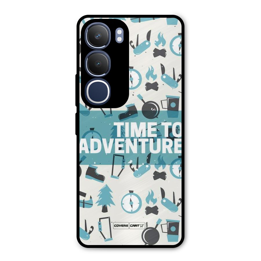 Time To Adventure Blazing Blue Metal Back Case for Vivo Y29
