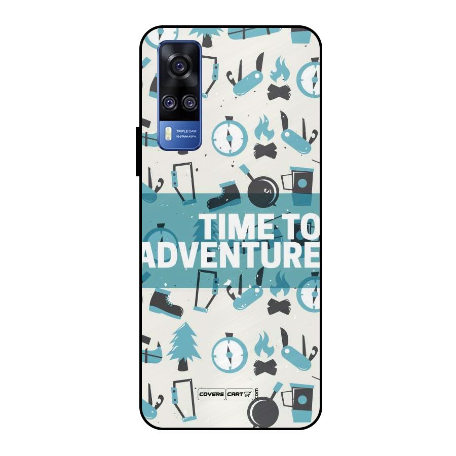 Time To Adventure Blazing Blue Metal Back Case for Vivo Y51
