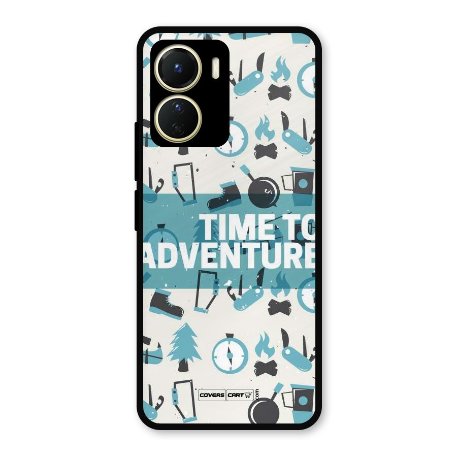 Time To Adventure Blazing Blue Metal Back Case for Vivo Y56