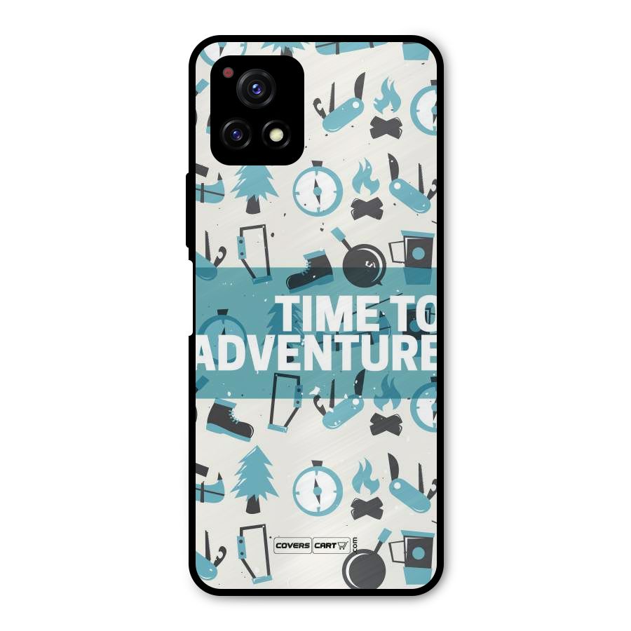 Time To Adventure Blazing Blue Metal Back Case for Vivo Y72 5G