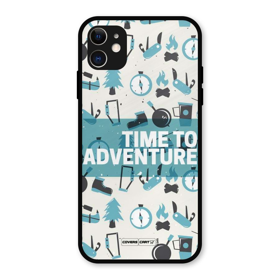 Time To Adventure Blazing Blue Metal Back Case for iPhone 11