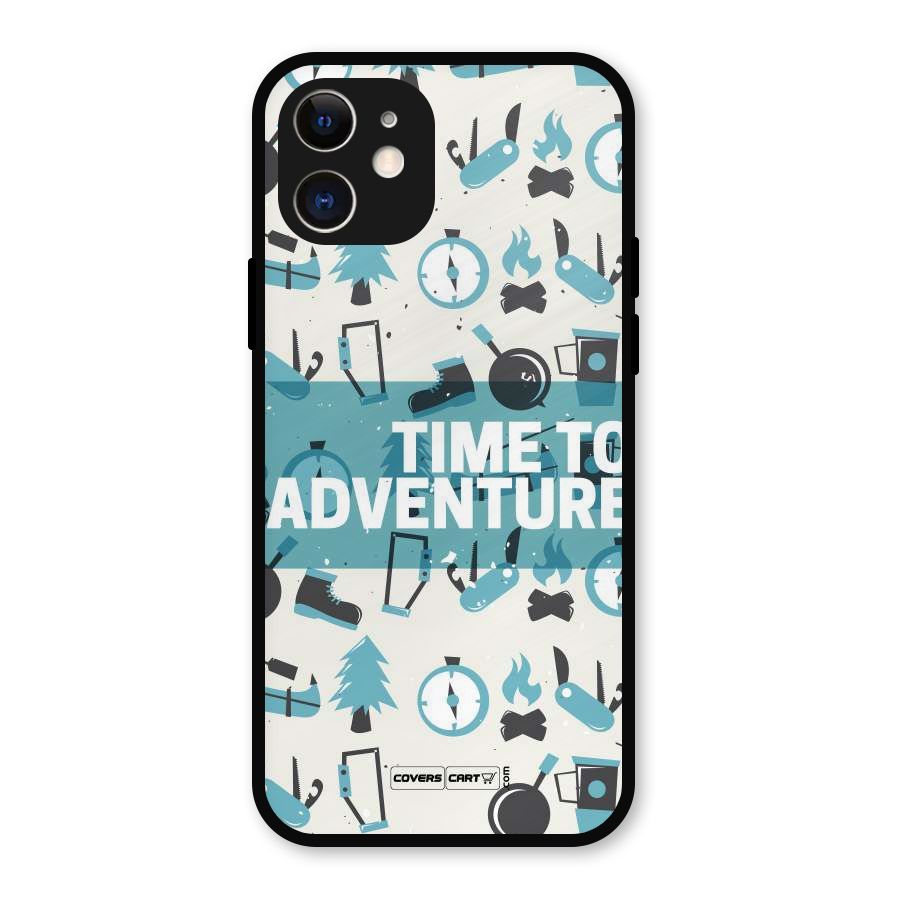 Time To Adventure Blazing Blue Metal Back Case for iPhone 12