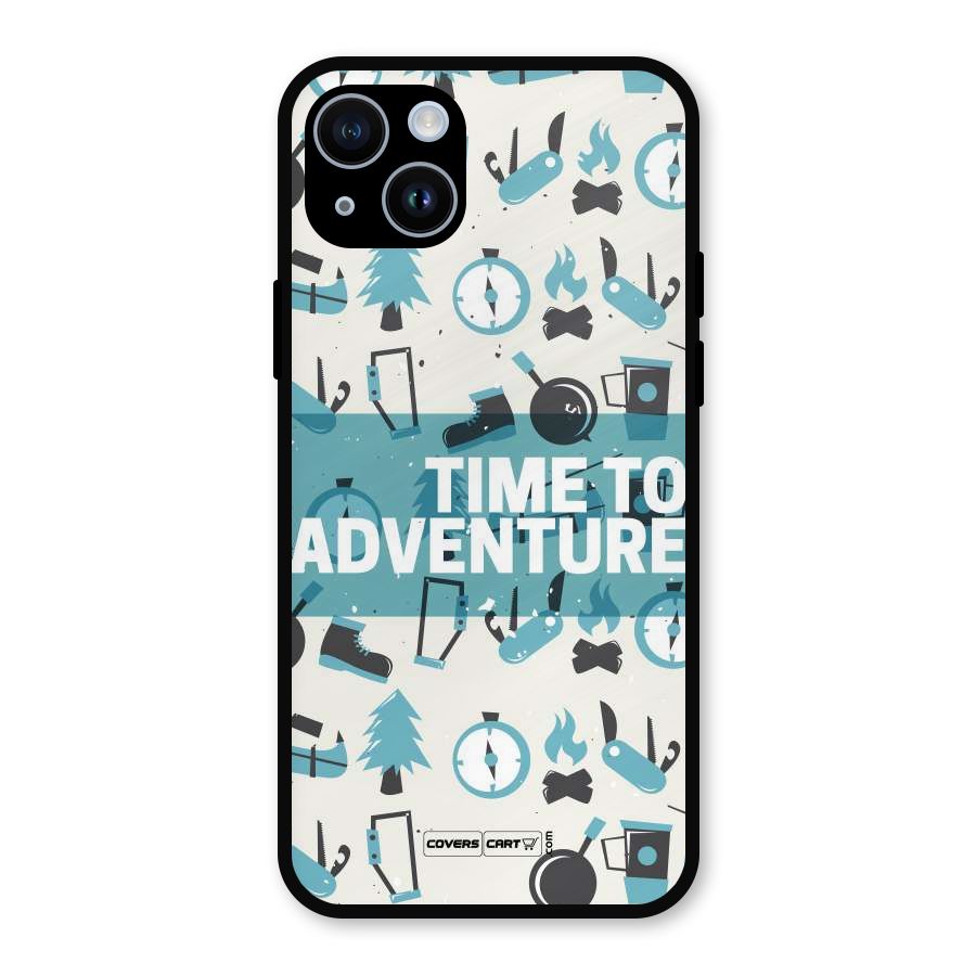 Time To Adventure Blazing Blue Metal Back Case for iPhone 14