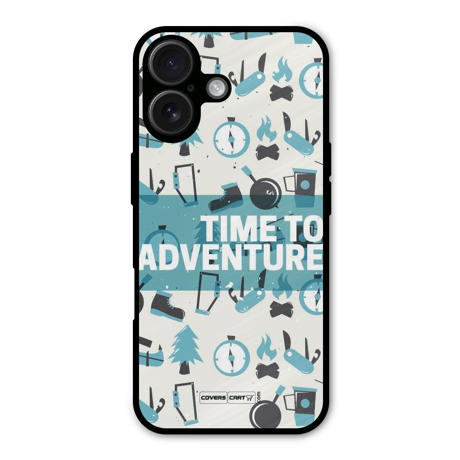 Time To Adventure Blazing Blue Metal Back Case for iPhone 16