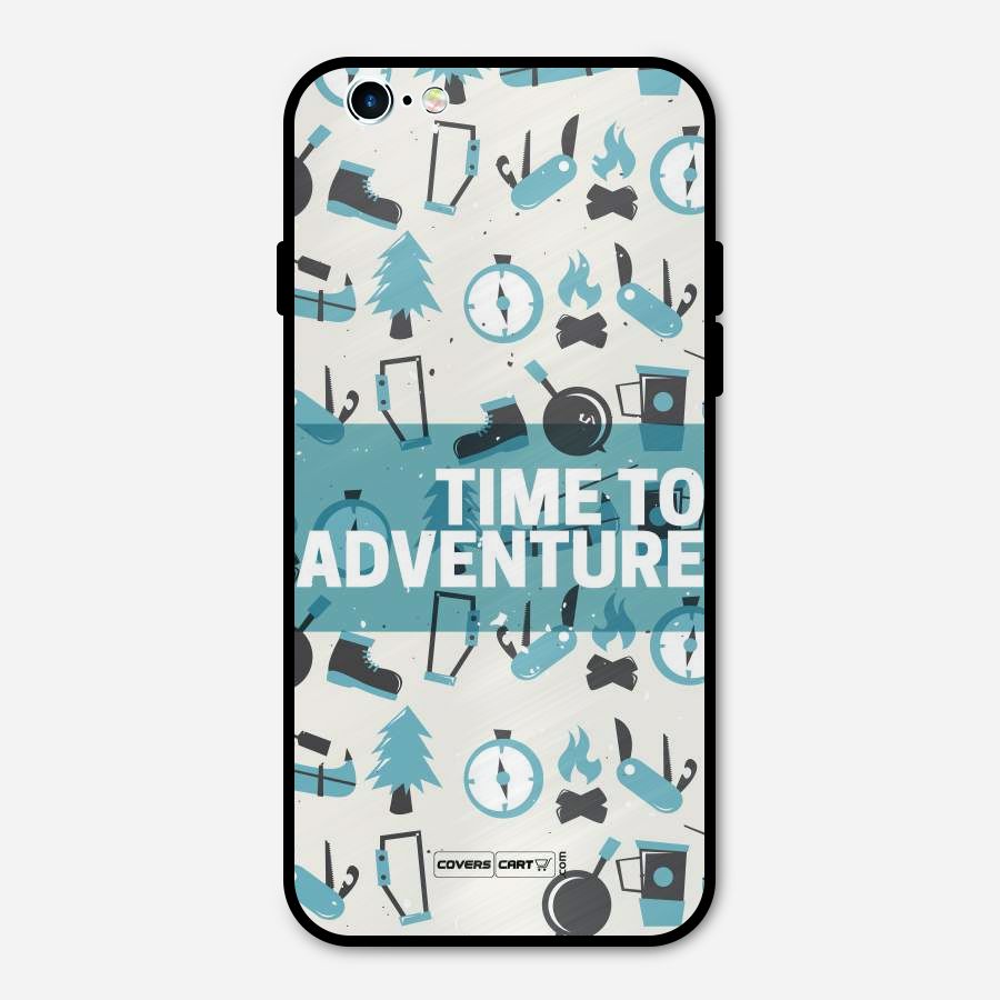 Time To Adventure Blazing Blue Metal Back Case for iPhone 6 6s