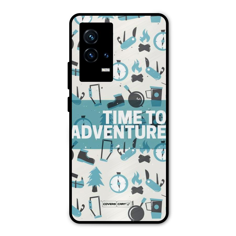 Time To Adventure Blazing Blue Metal Back Case for iQOO 9 5G