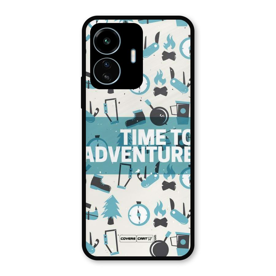 Time To Adventure Blazing Blue Metal Back Case for vivo iQOO Z6 Lite 5G