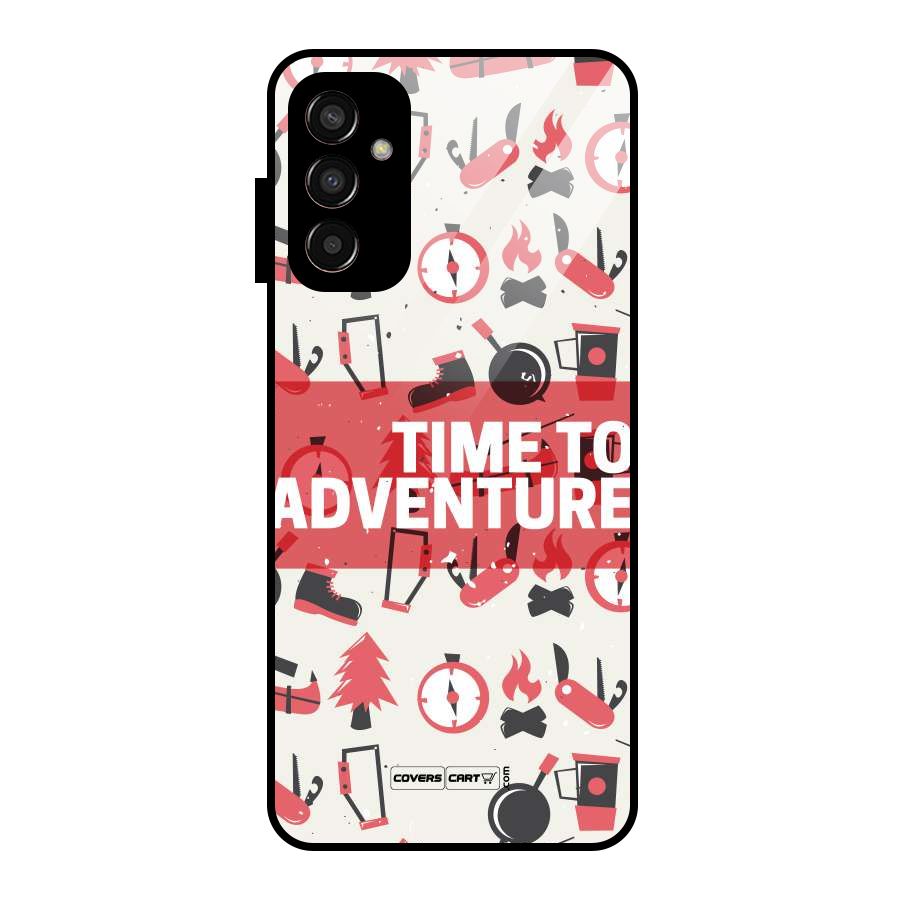 Time To Adventure Radiant Red Glass Back Case for Galaxy F13
