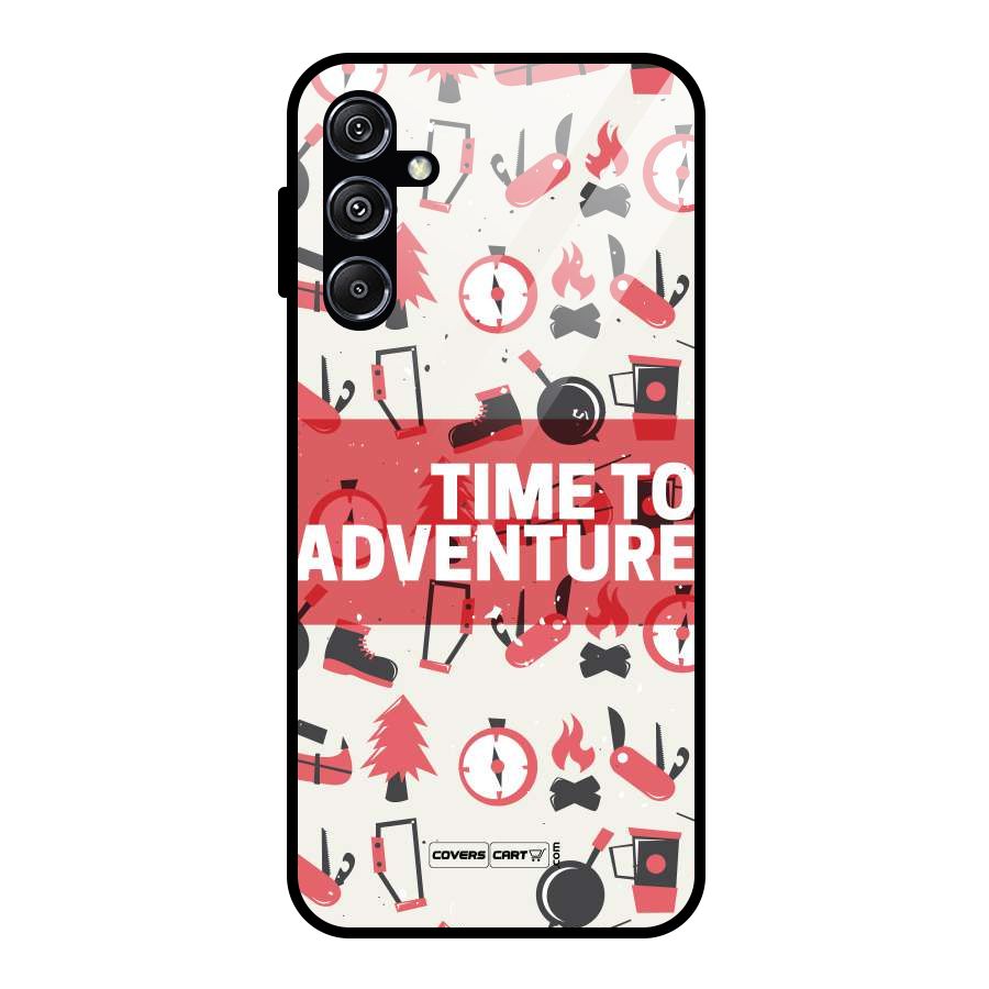 Time To Adventure Radiant Red Glass Back Case for Galaxy M34 5G
