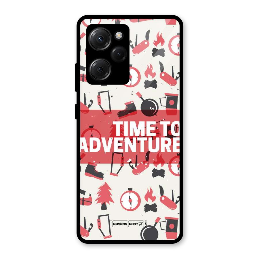 Time To Adventure Radiant Red Glass Back Case for Poco X5 Pro