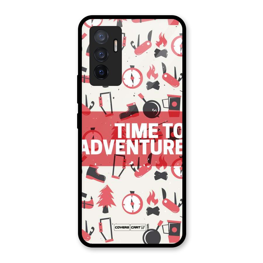 Time To Adventure Radiant Red Glass Back Case for Vivo V23e