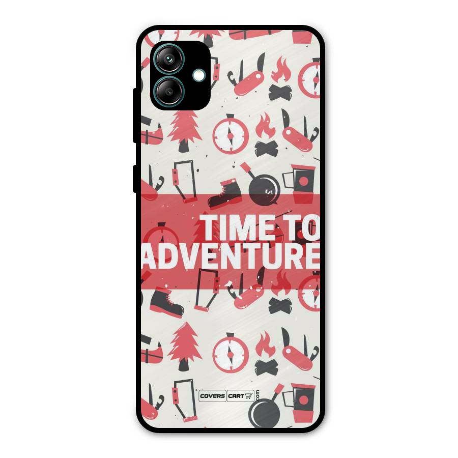 Time To Adventure Radiant Red Metal Back Case for Galaxy A04