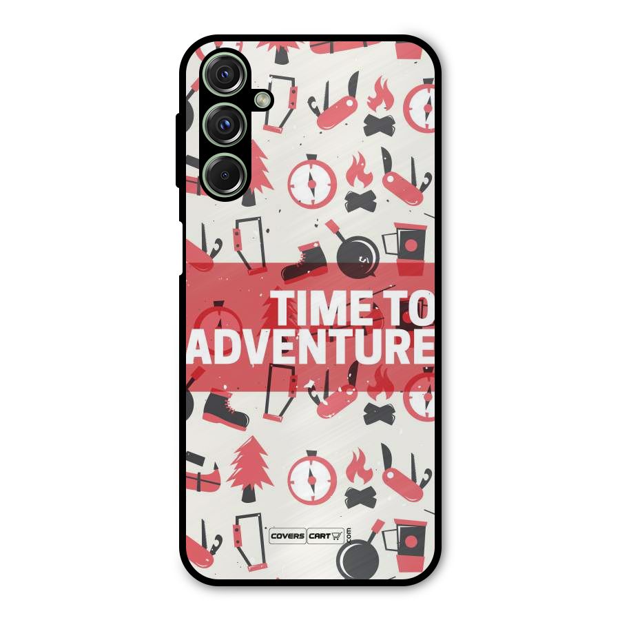 Time To Adventure Radiant Red Metal Back Case for Galaxy F34